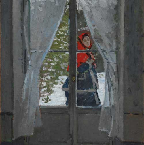 莫奈 系紅頭巾的女人