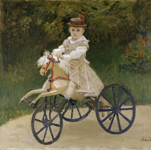 莫奈 騎在心愛馬車上的莫奈兒子